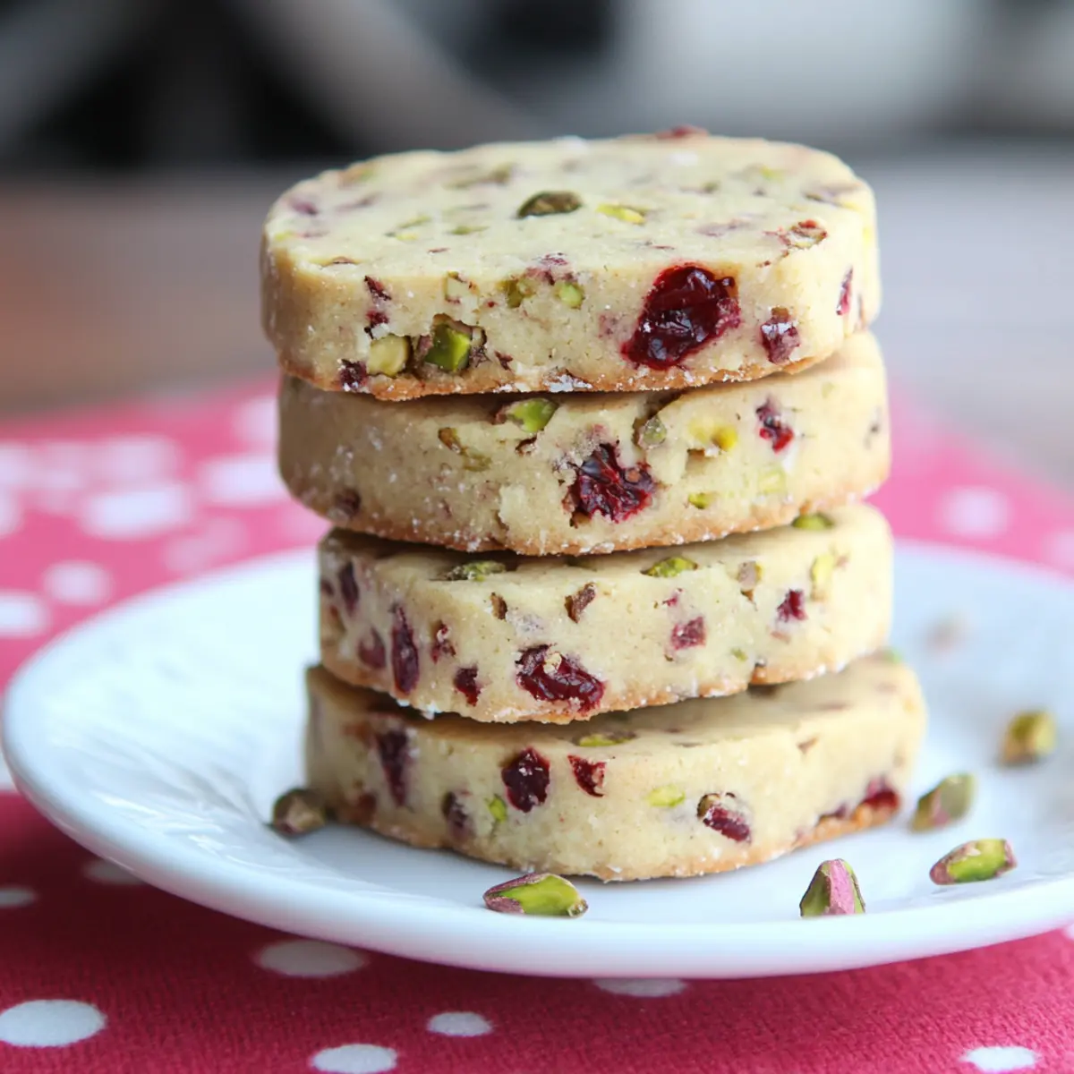 cranberry pistachio shortbread cookies