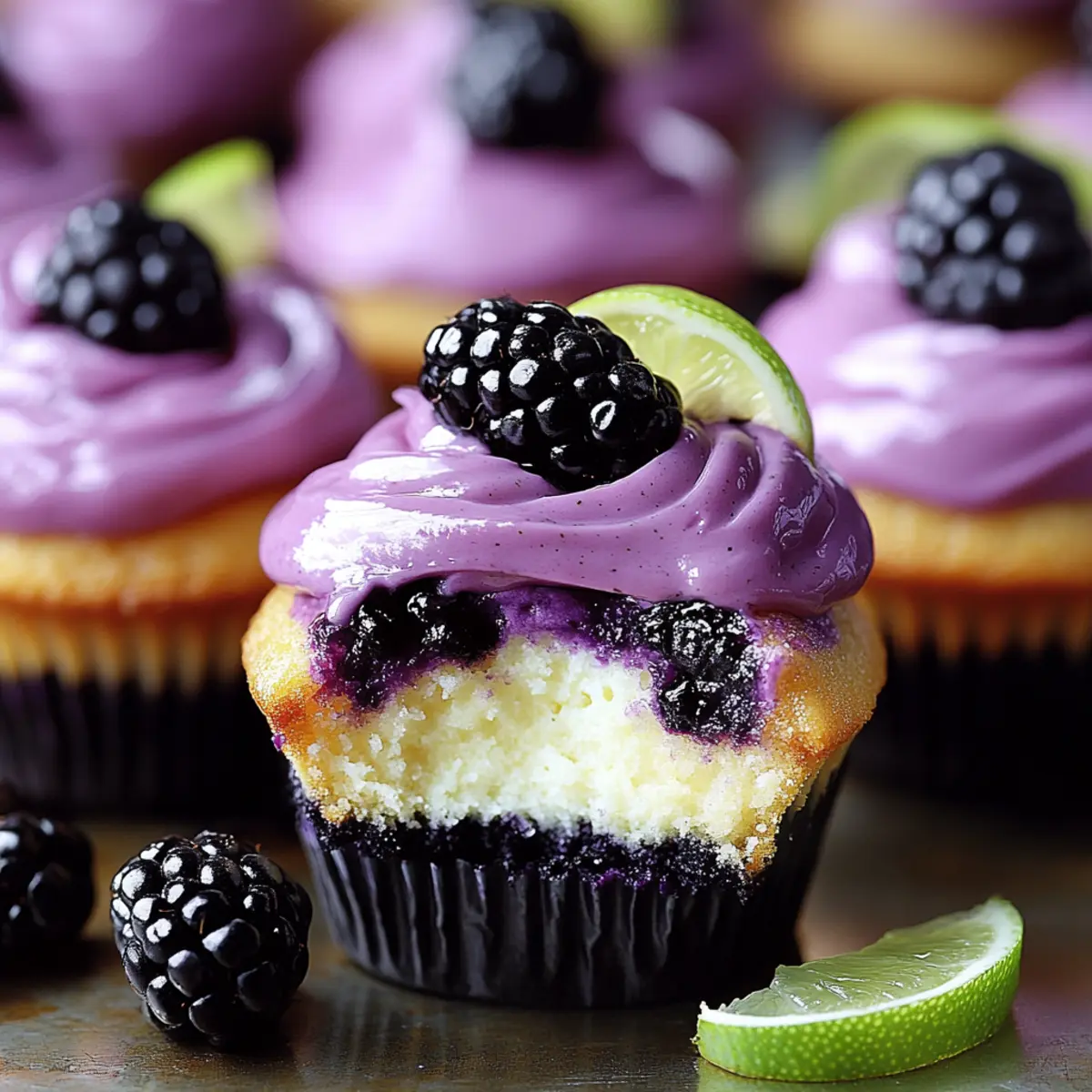 Blackberry Lime Cheesecake Cupcakes
