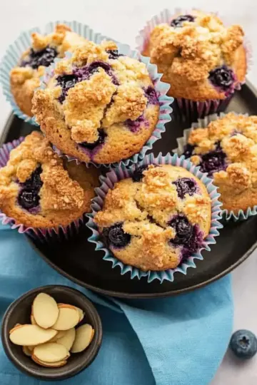 Blueberry Almond Streusel Muffins