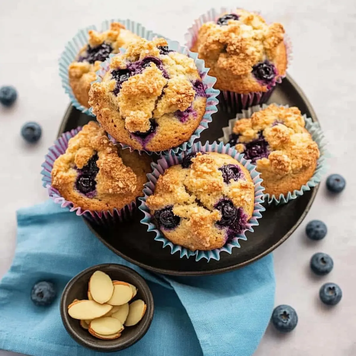 Blueberry Almond Streusel Muffins