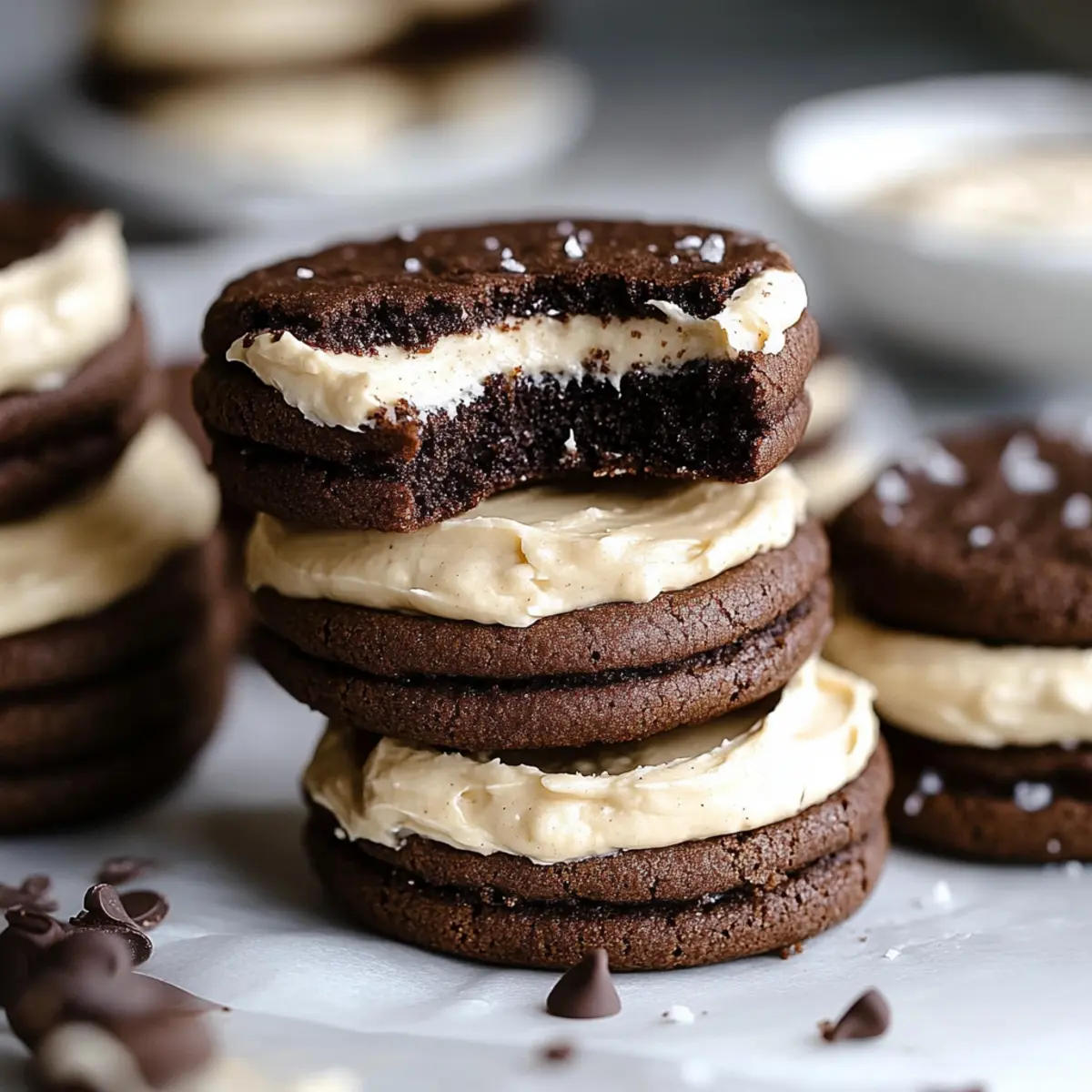 Brownie Cookie Sandwiches with Cookie Dough Buttercream
