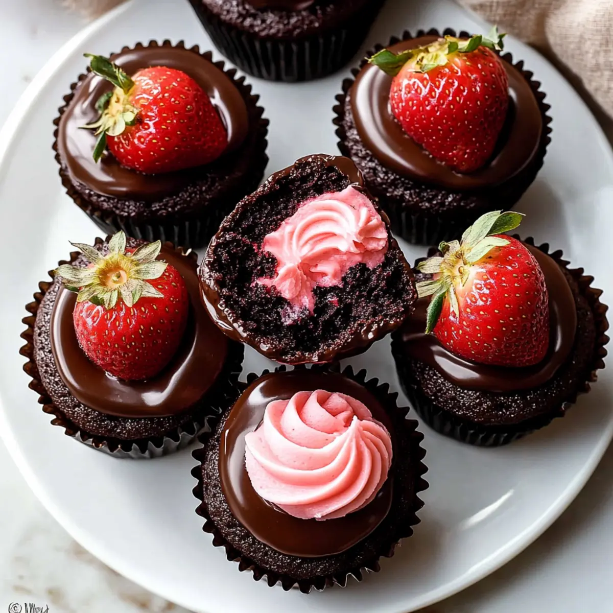 Chocolate Covered Strawberry Cupcakes