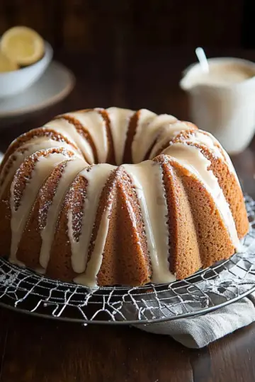 Eggnog Bundt Cake with Rum Glaze