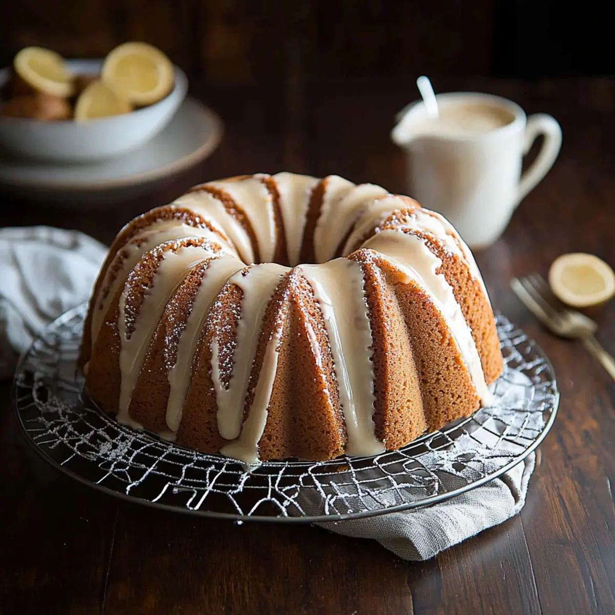 Eggnog Bundt Cake with Rum Glaze