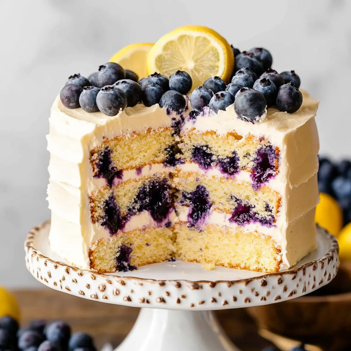 Lemon Blueberry Layer Cake