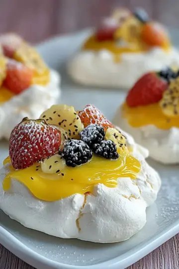 Mini tropical pavlovas