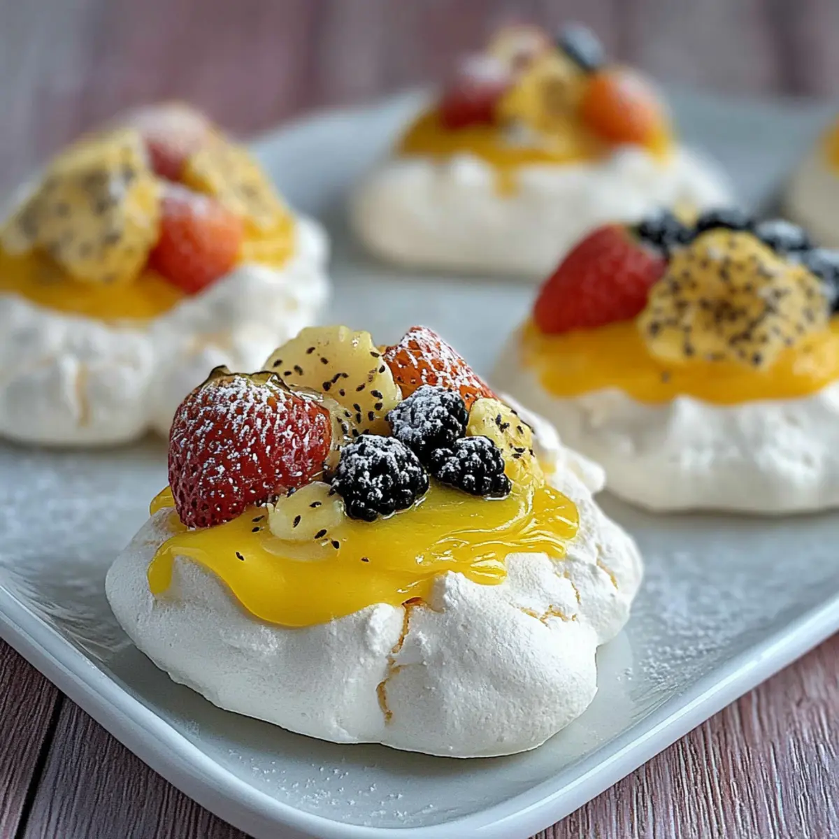 Mini tropical pavlovas