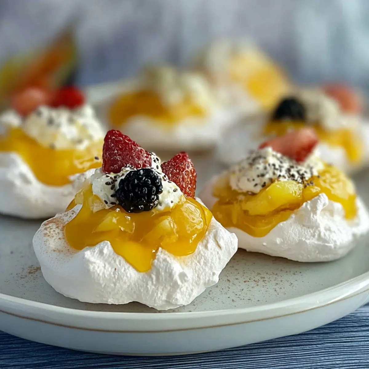 Mini tropical pavlovas