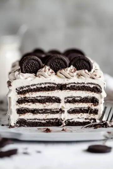 Mocha Cookies and Cream Icebox Cake