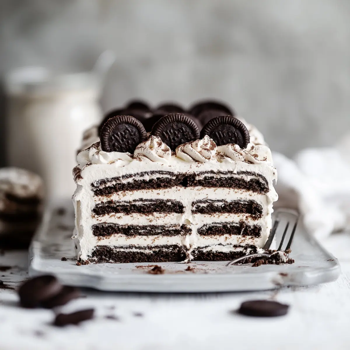 Mocha Cookies and Cream Icebox Cake