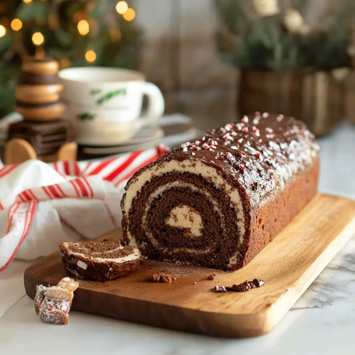 Peppermint Mocha Cake Roll