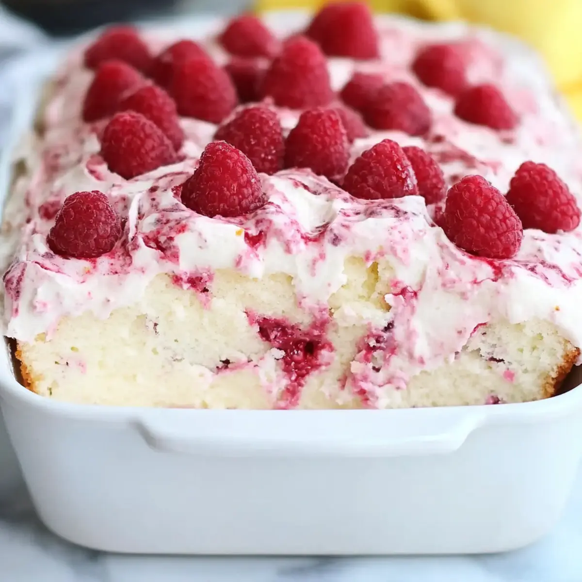 Raspberry Cream Angel Food Cake