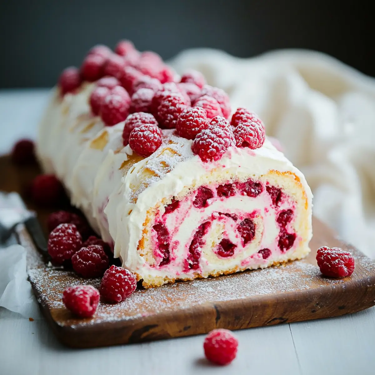 Raspberry Roll Cake