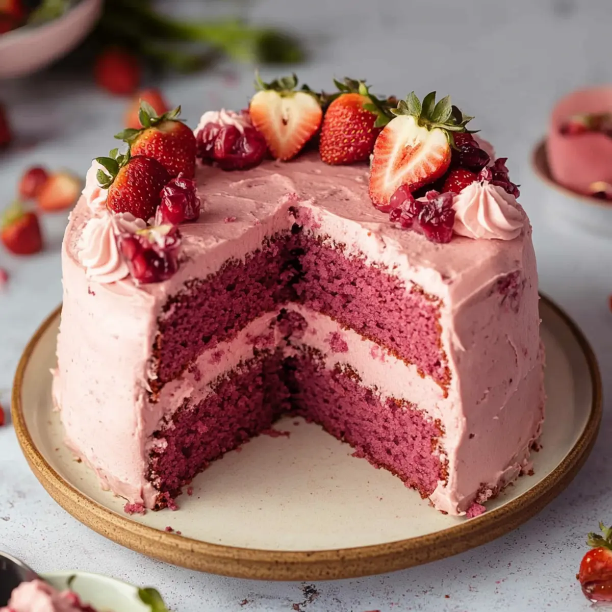 Small-batch Vegan Strawberry Cake