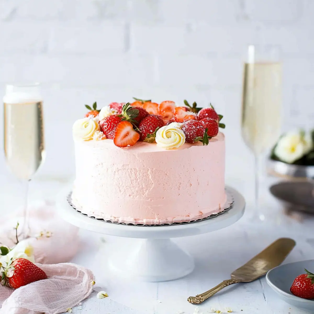 Strawberry Champagne Cake