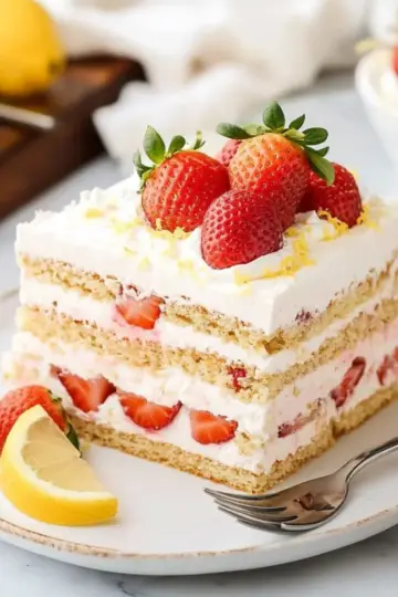 Strawberry Lemon Icebox Cake