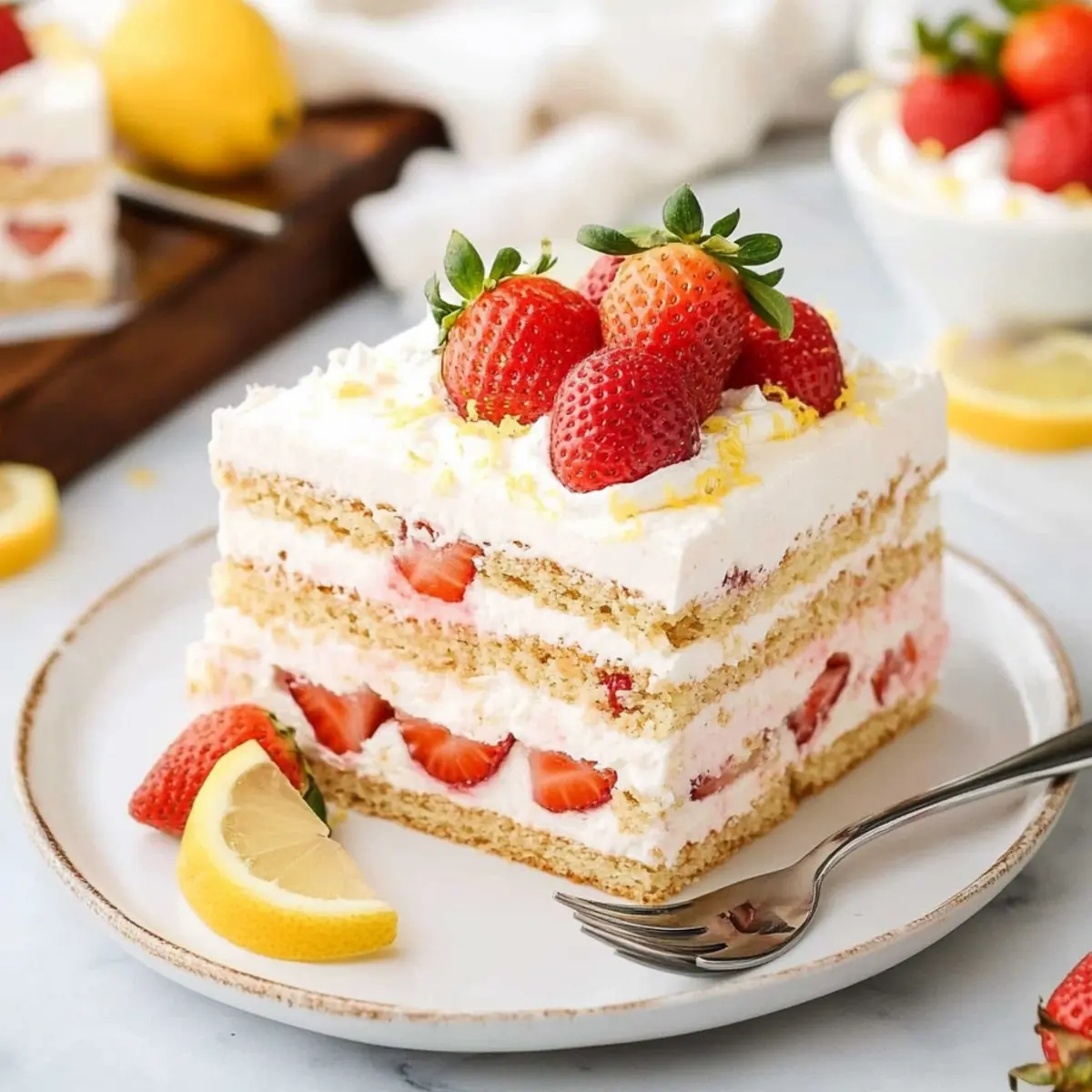 Strawberry Lemon Icebox Cake