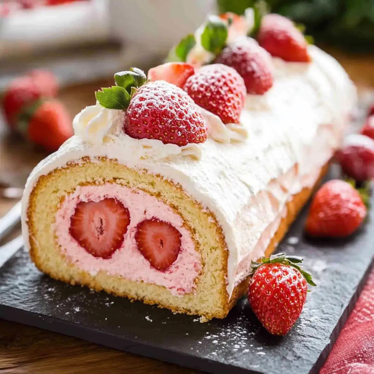 Strawberry Roll Cake Recipe