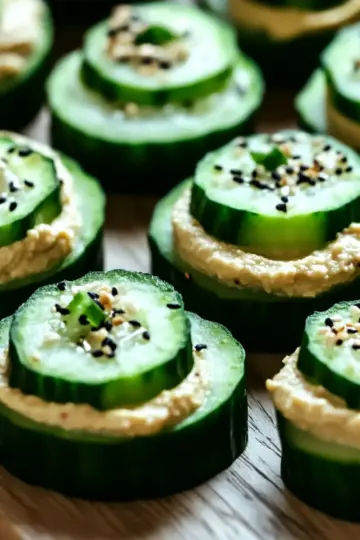 Cucumber Hummus Bites