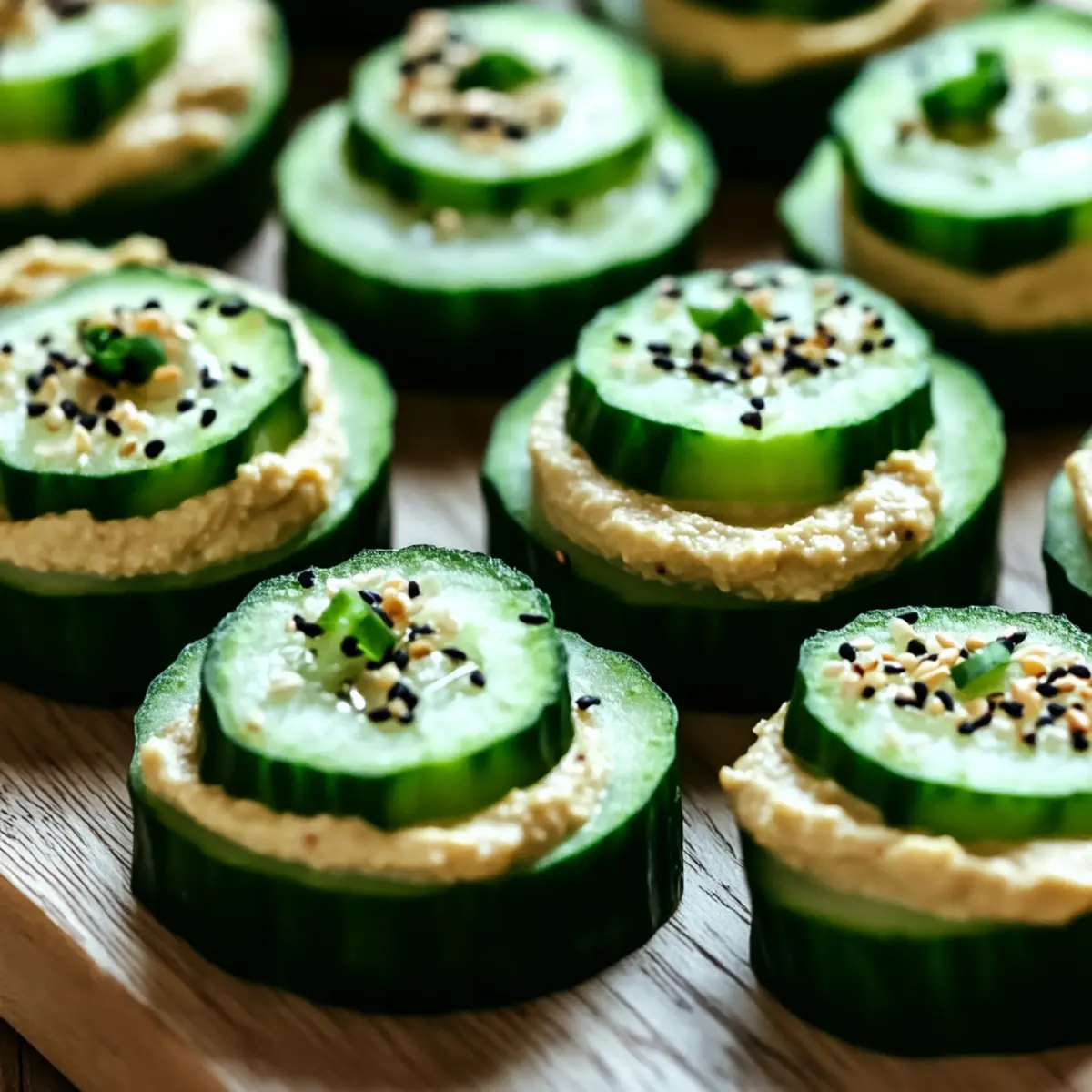 Cucumber Hummus Bites