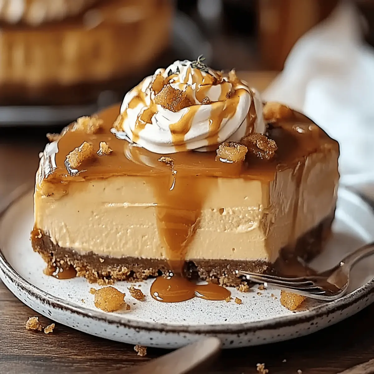 Butterscotch Cheesecake with Salted Caramel Top