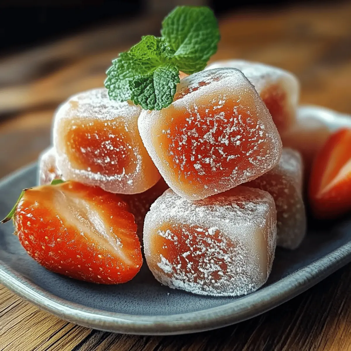 Chewy Strawberry Mochi