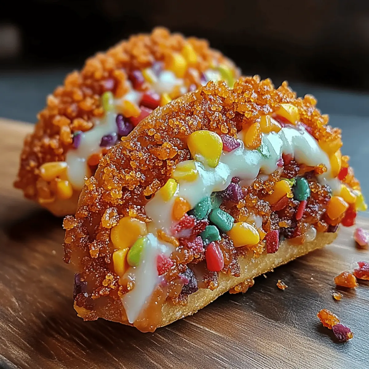Fruity Pebbles Cheesecake Tacos