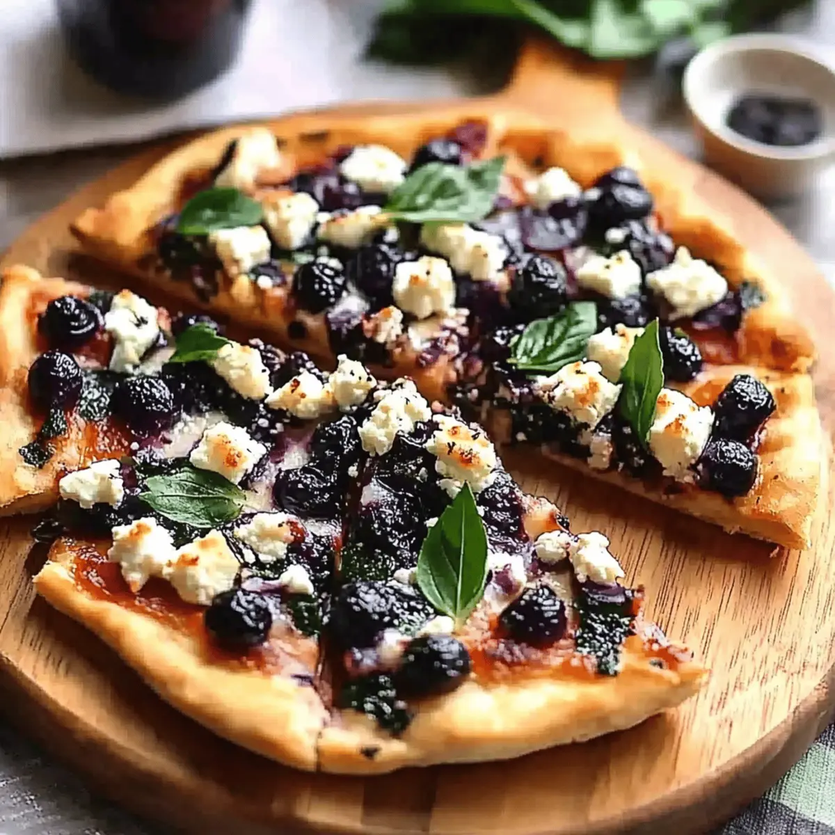Blueberry Feta Flatbread with Hot Honey
