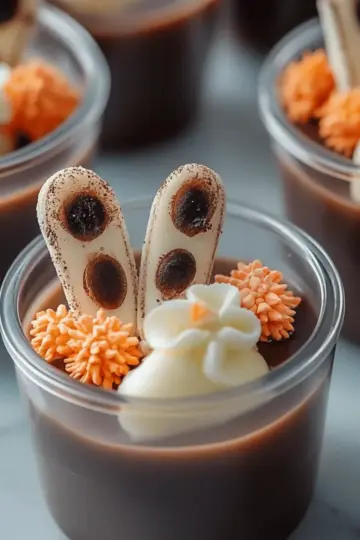 Halloween Dirt Cups – Graveyard Pudding Dessert With Cookie Crumble