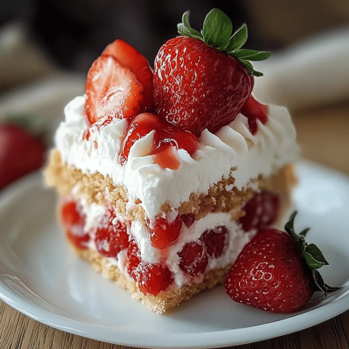 Strawberry Crunch Poke Cake
