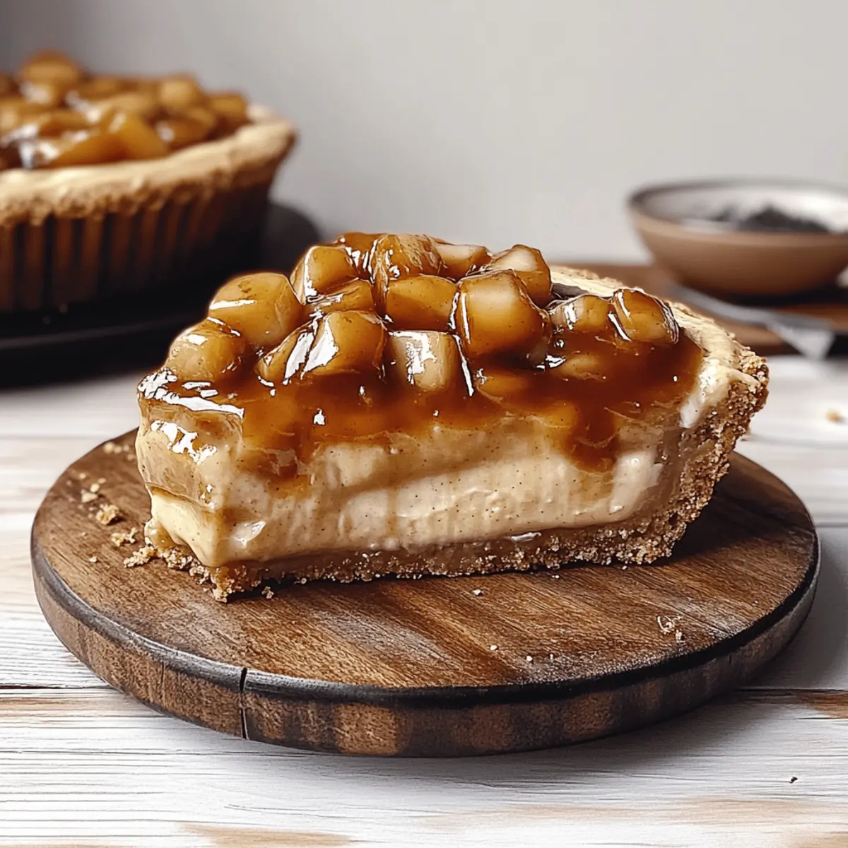 Caramel Apple Cheesecake Pie