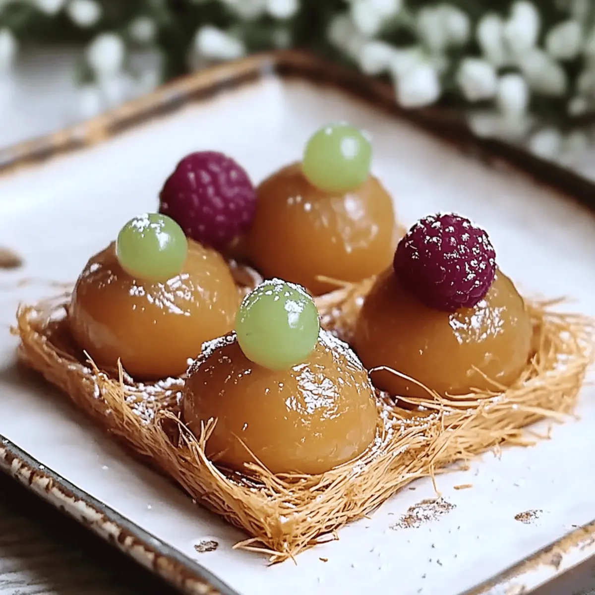 Gulab Jamun in Kunafa Nests