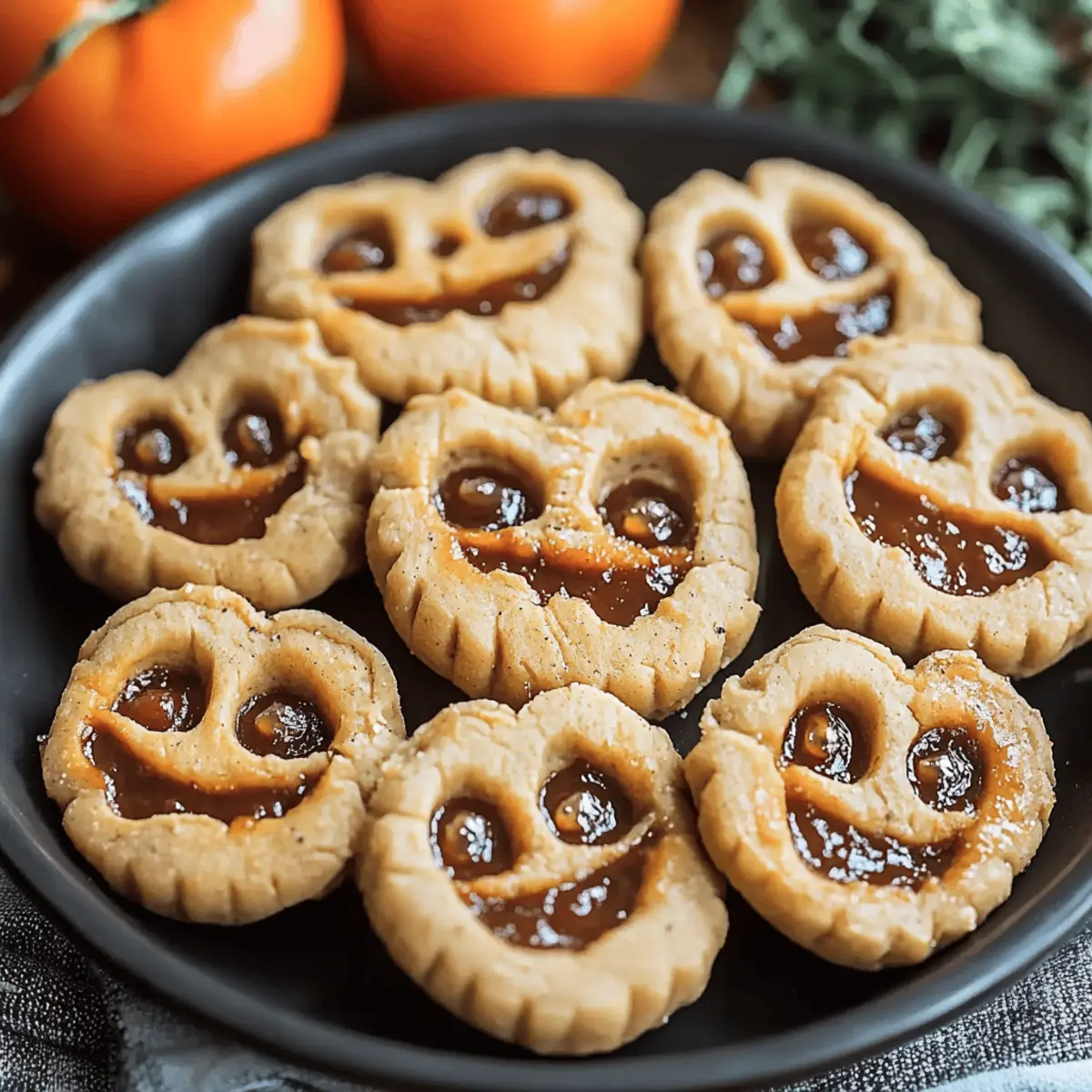 Milk Chocolate Stuffed Jack-O'-Lantern Cookies