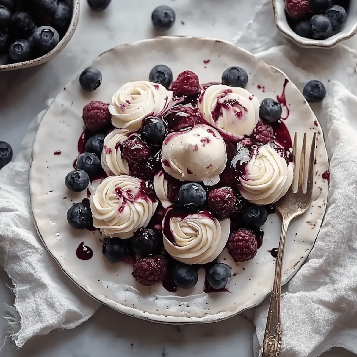 Blueberry Swirl Meringue Cookies