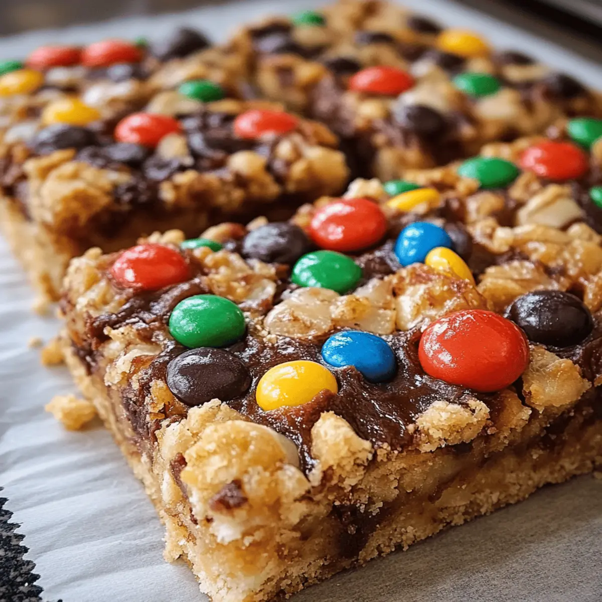 M&M Chocolate Fudge Oatmeal Bars