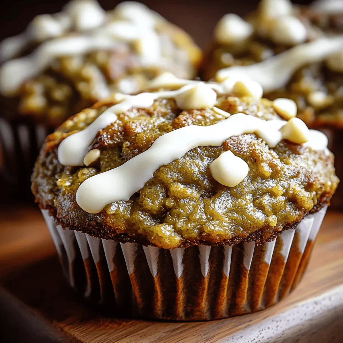 Matcha White Chocolate Pumpkin Muffins