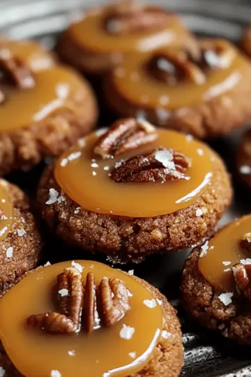 Pecan Caramel Thumbprint Cookies
