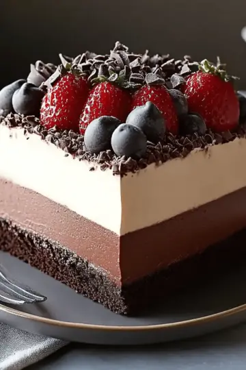 Triple Chocolate Mousse Cake