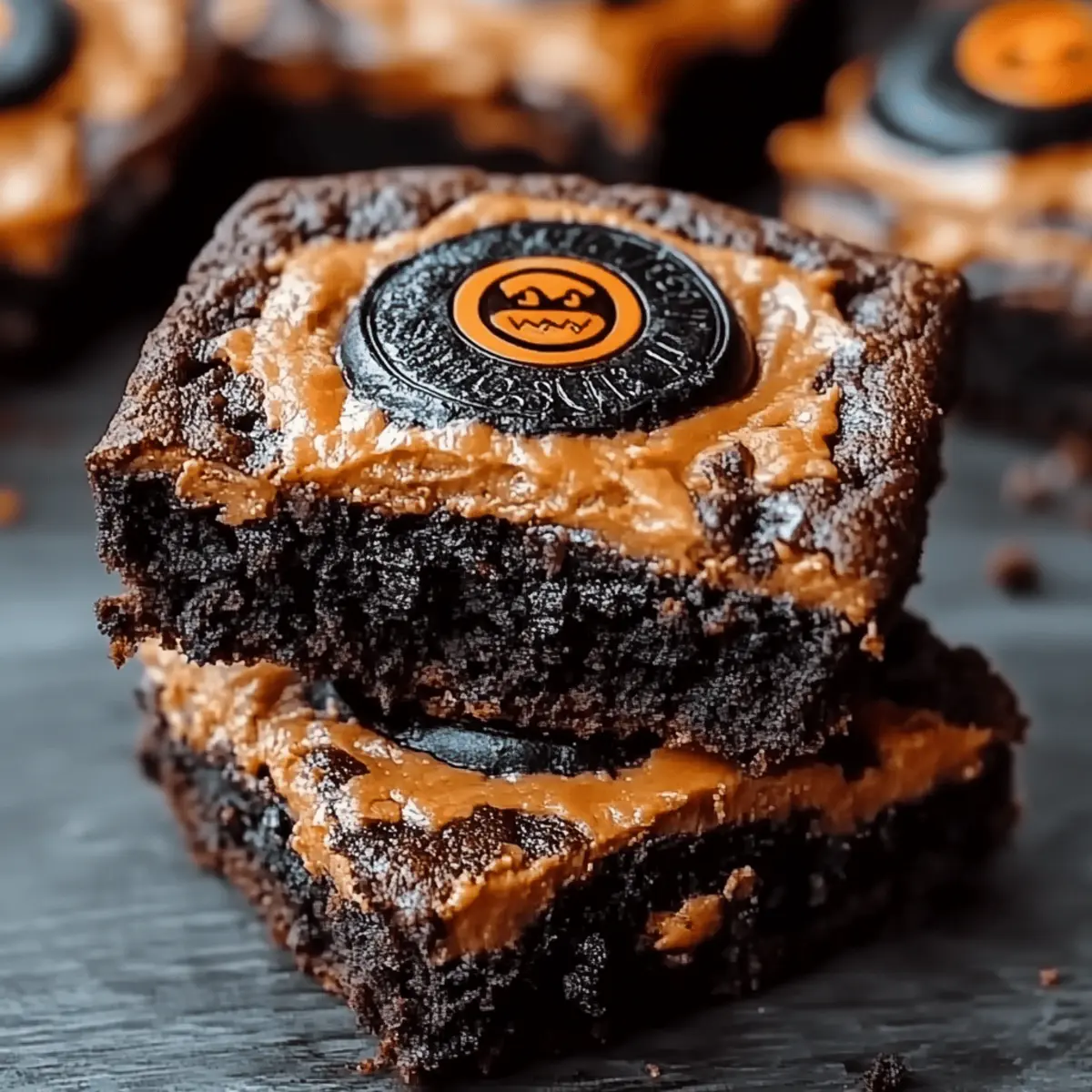 Chewy Oreo Cookie Boo Brownies
