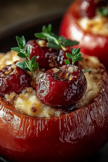 Baked Apples Feta Honey Cranberries