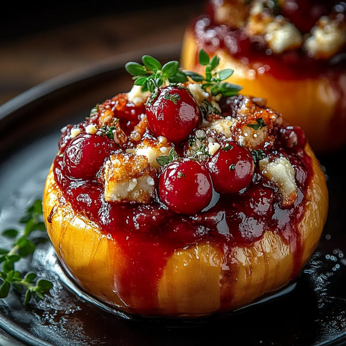 Baked Apples Feta Honey Cranberries