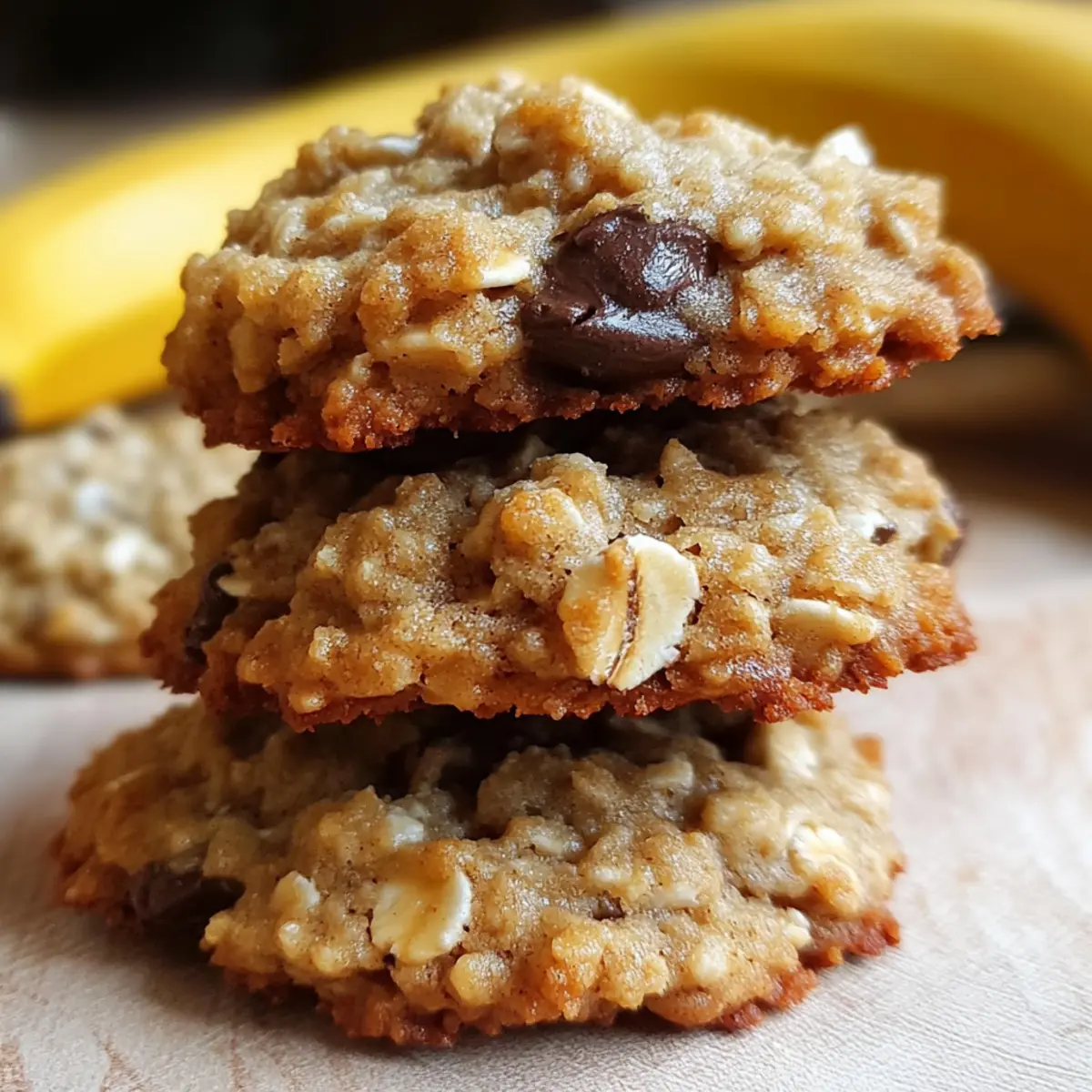 Chewy Banana Oatmeal Cookies