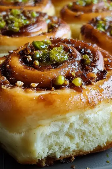 White Chocolate Pistachio Cinnamon Rolls