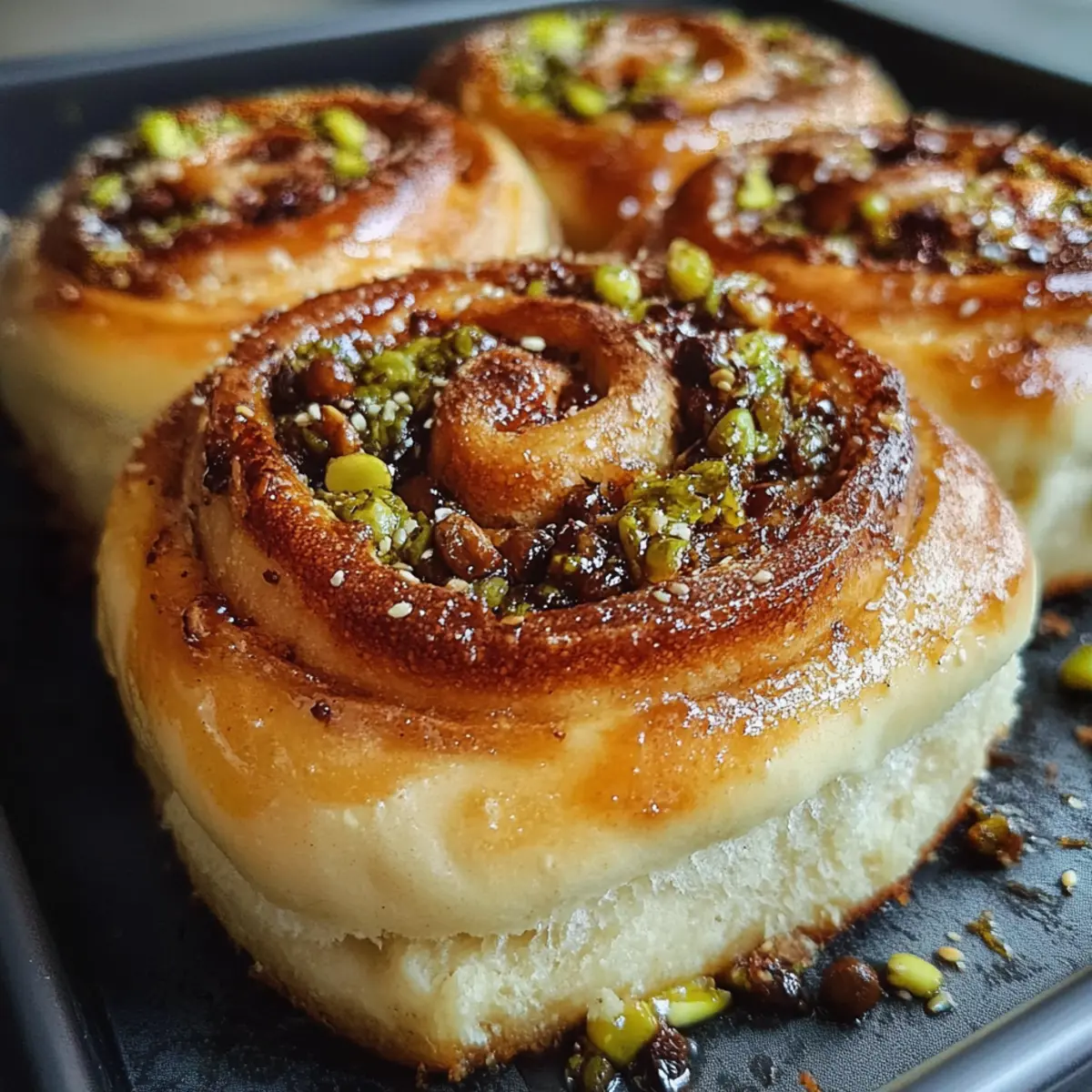 White Chocolate Pistachio Cinnamon Rolls