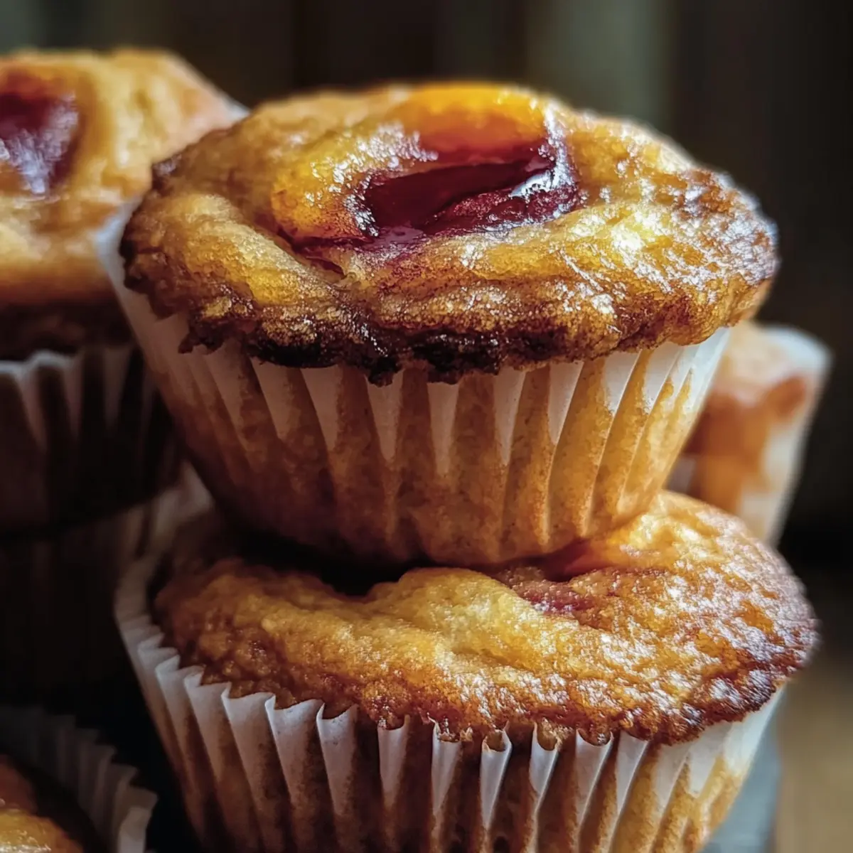 Jumbo Caramel Peach Cobbler Muffins