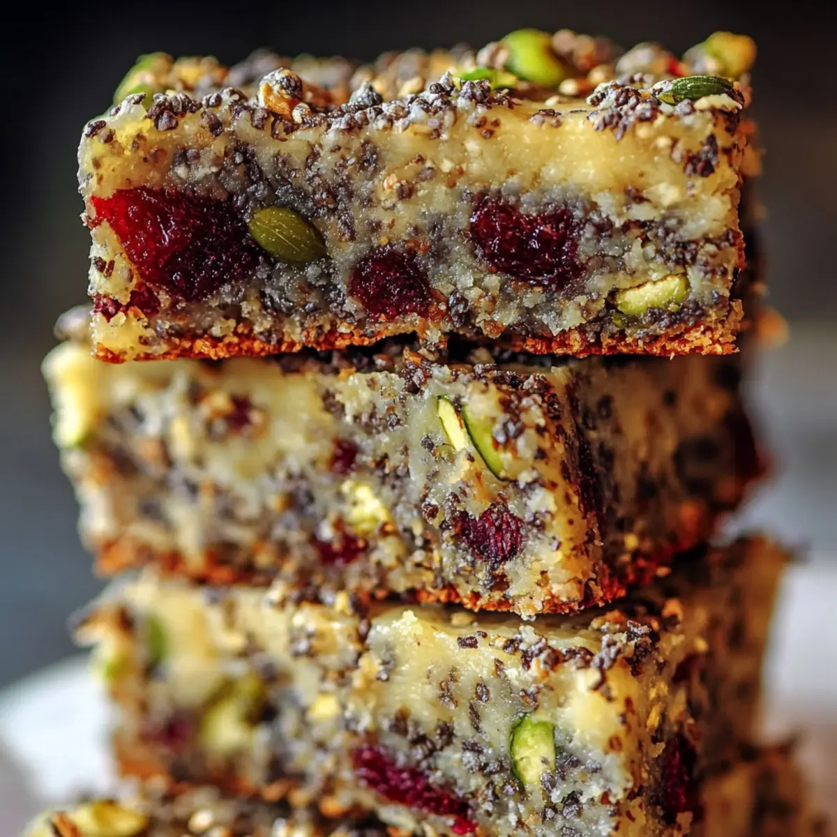Pistachio Cranberry Chia Bars