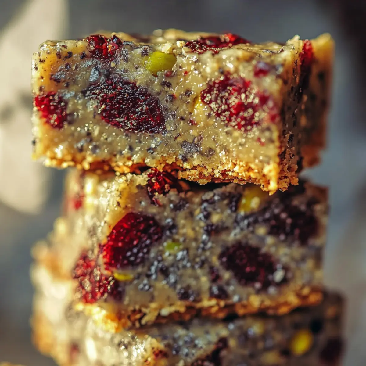 Pistachio Cranberry Chia Bars
