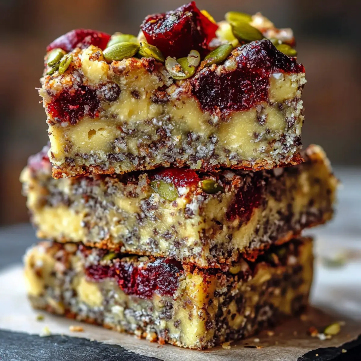 Pistachio Cranberry Chia Bars