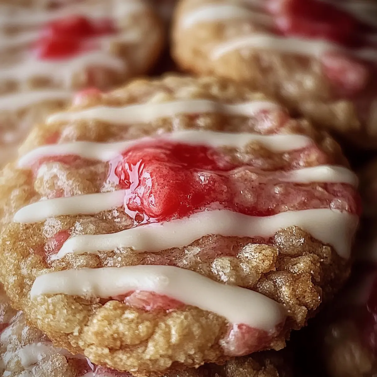 Strawberry Iced Oatmeal Cookies