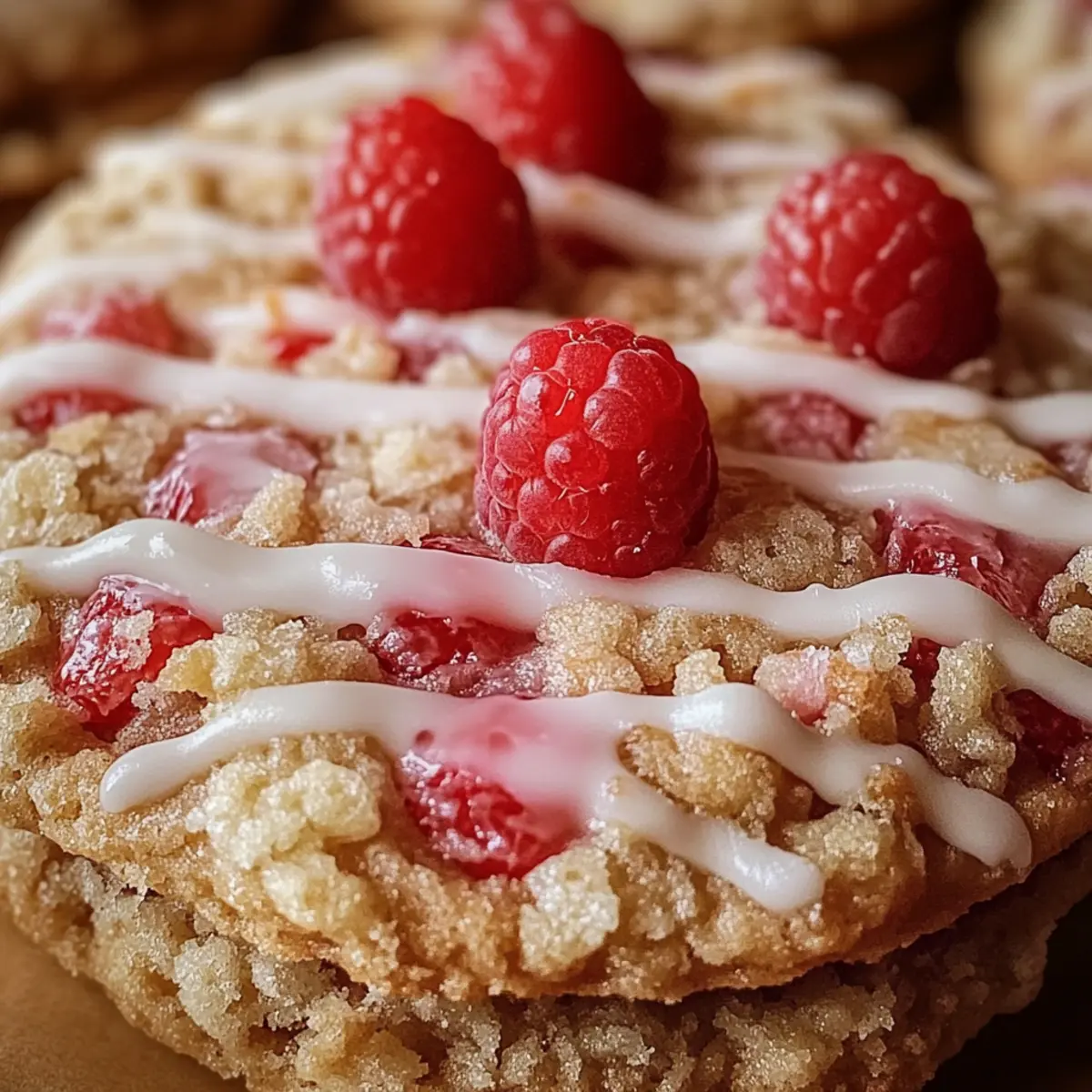 Strawberry Iced Oatmeal Cookies